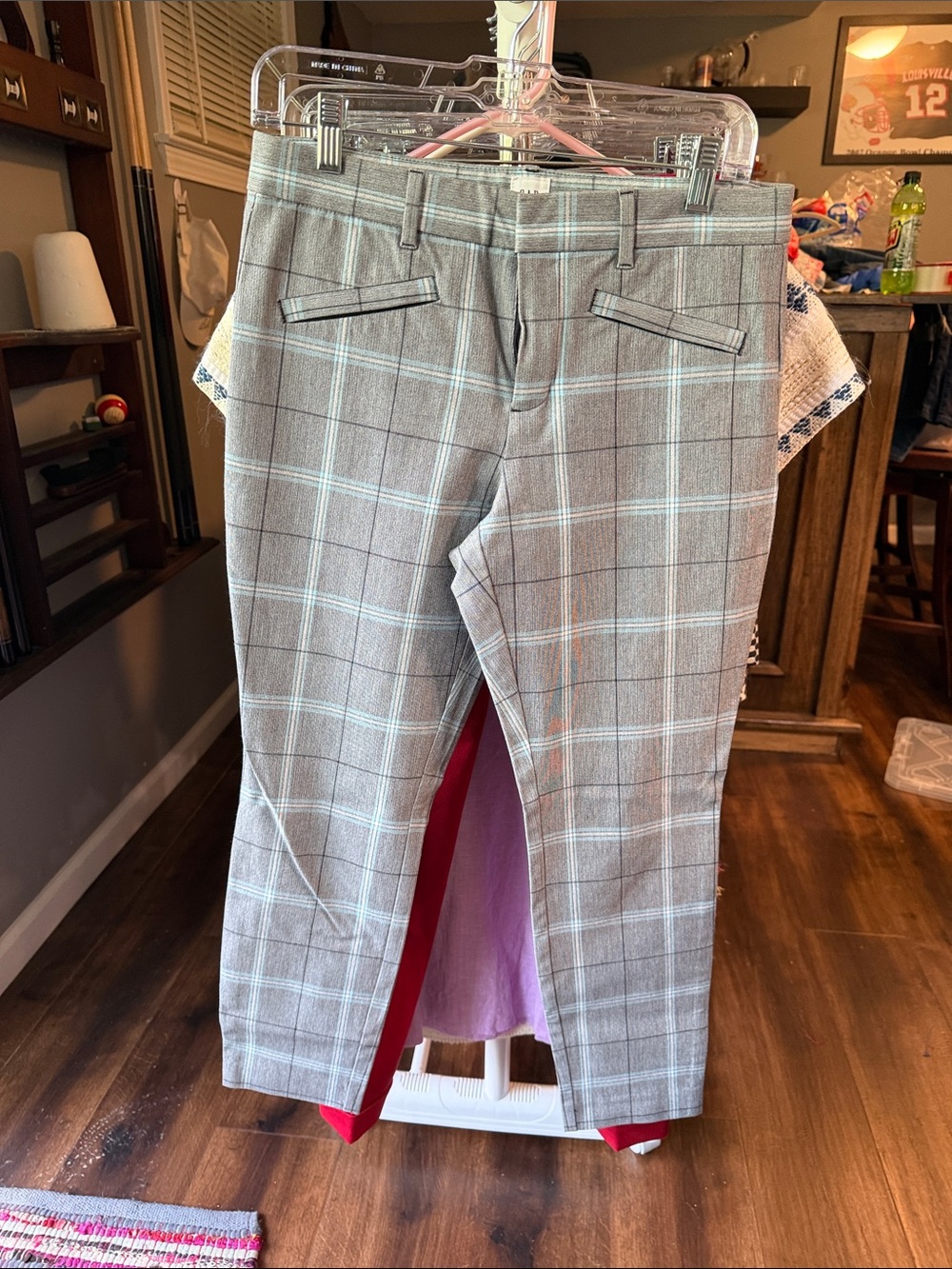 GAP Men's Light Gray Plaid Dress Pants